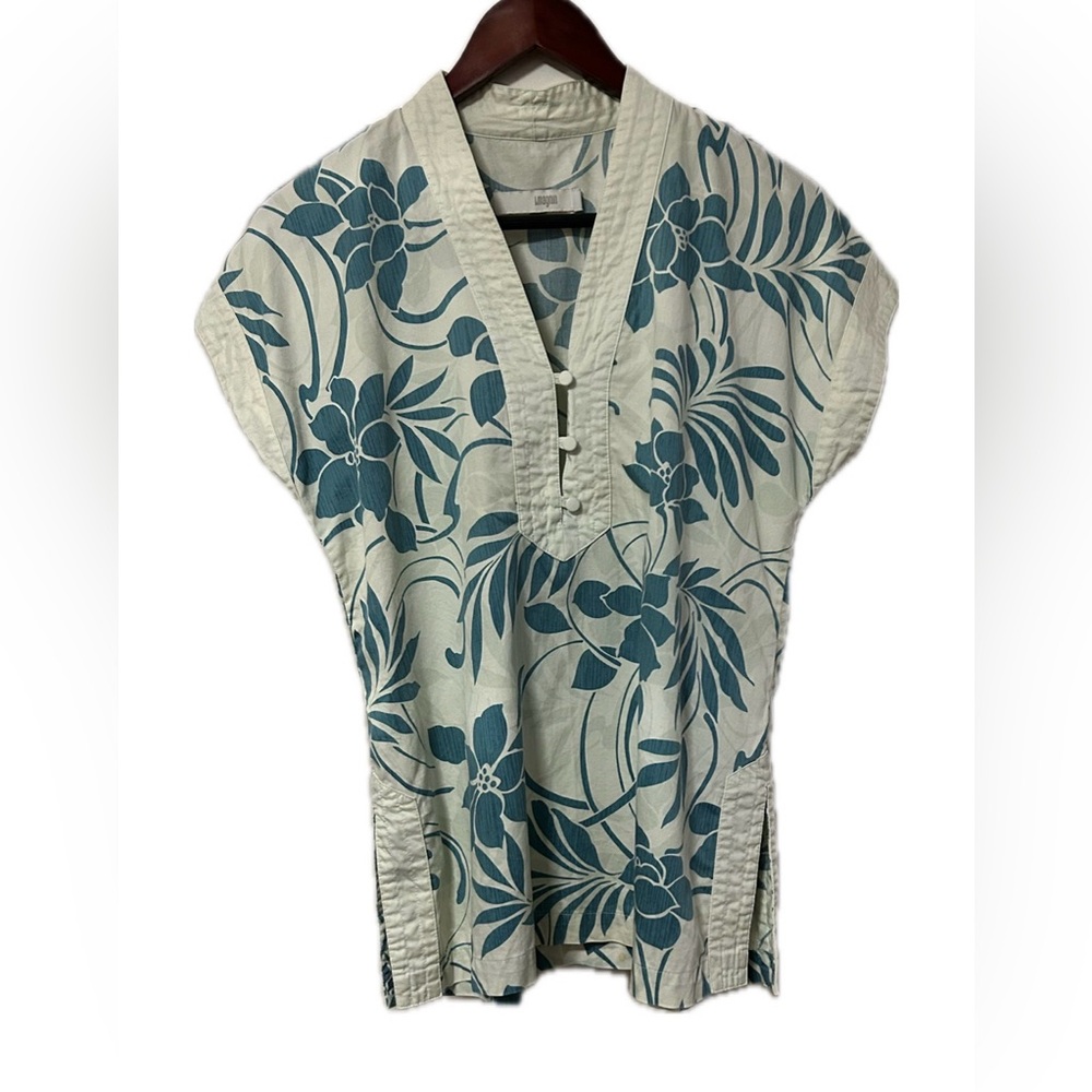 VTG I.Magnin Hawaiian Print Kimono Style tunic. Size S.